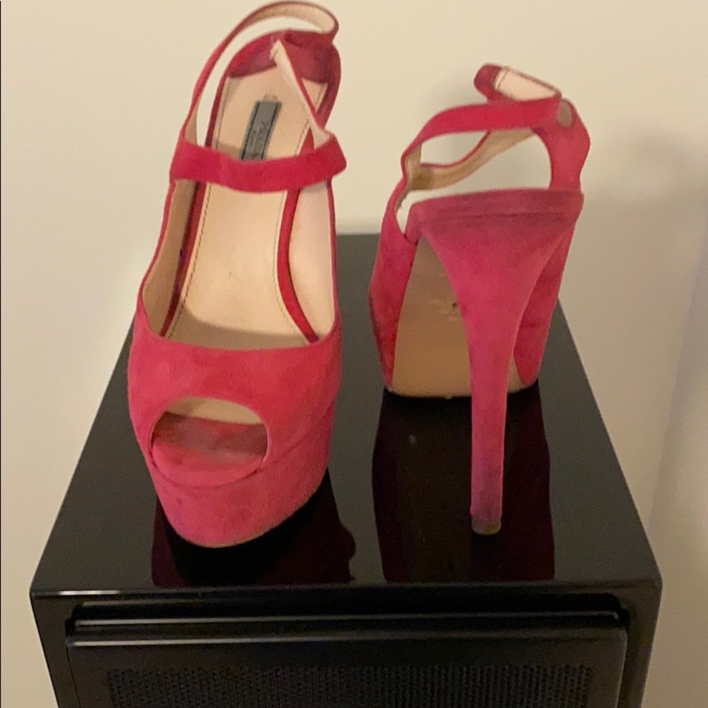Hot Pink Prada Suede Pumps